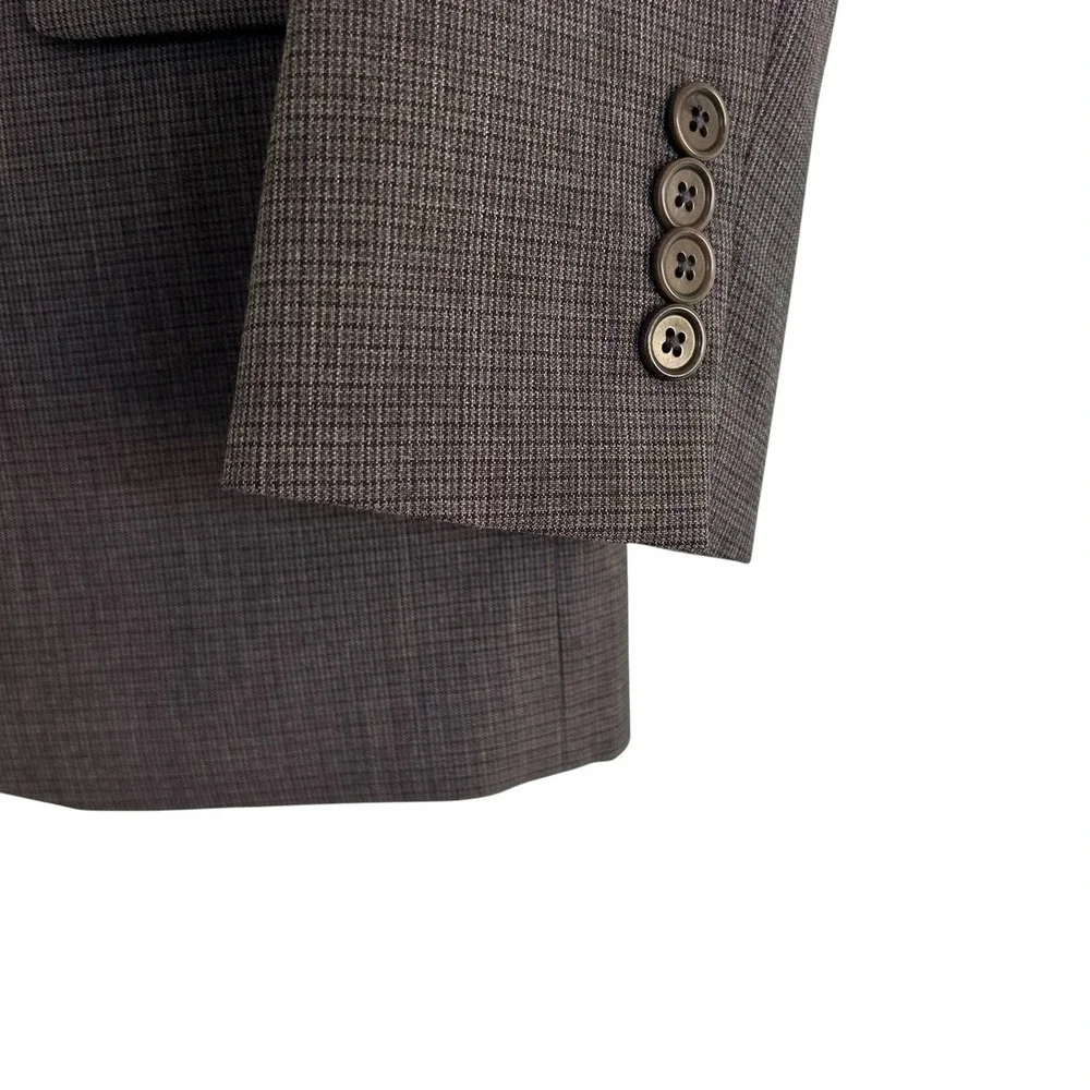 John Varvatos 38R Slim Fit Charcoal Gray Micro Weave Wool Blazer Sport Coat